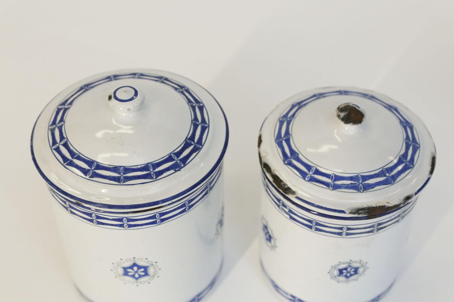 20th Century Antique French Enamel Canister Set