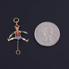 Antique French Enamel Charm of 18k Gold