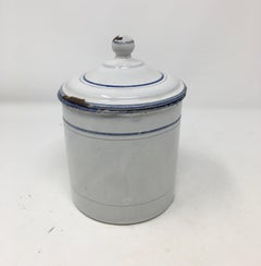 Ancienne boîte à cigares française en émail émaillé, vers 1920