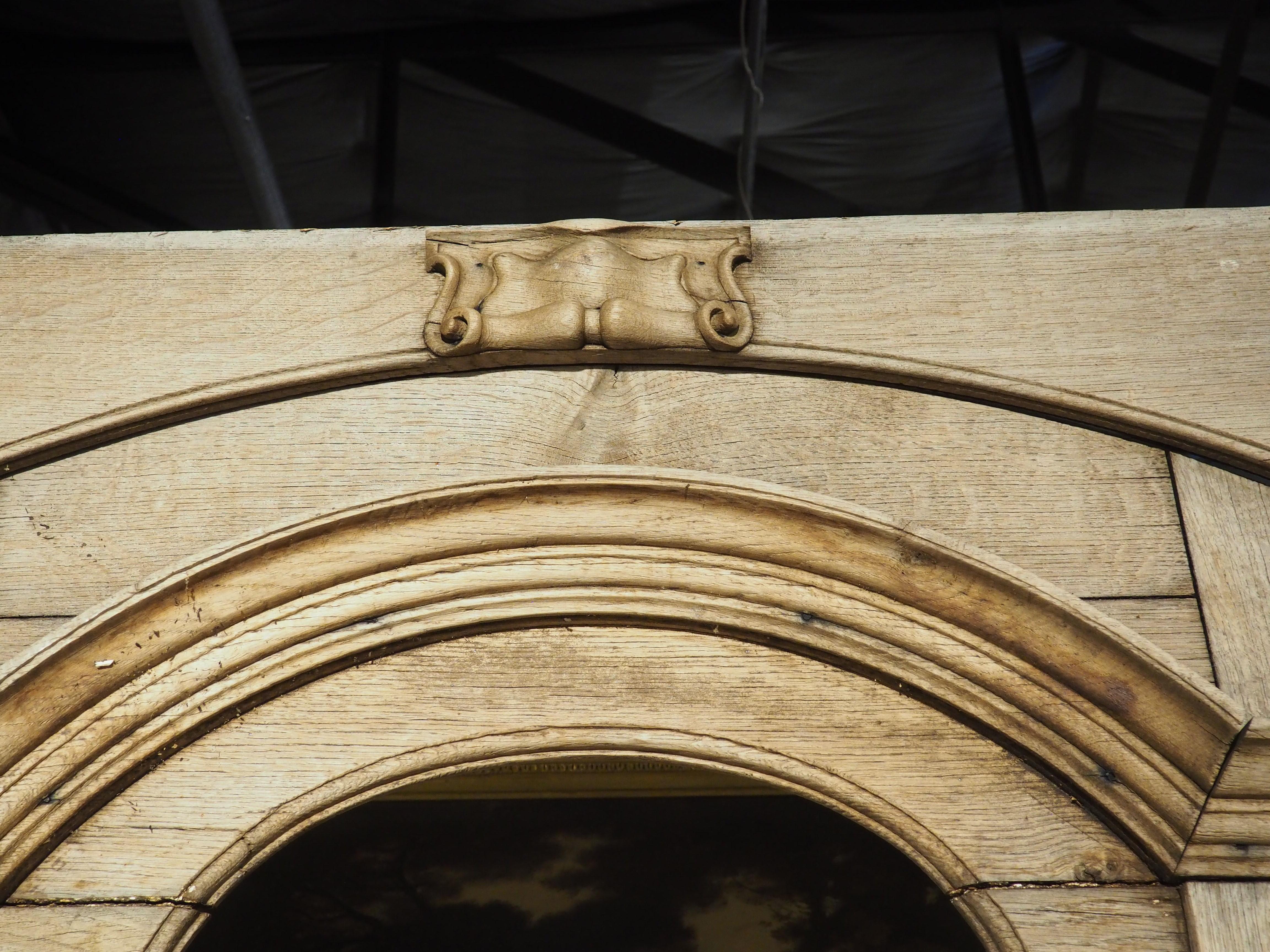 Antique French Entry Door with Original Frame in Weathered Oak, Circa 1880 For Sale 4