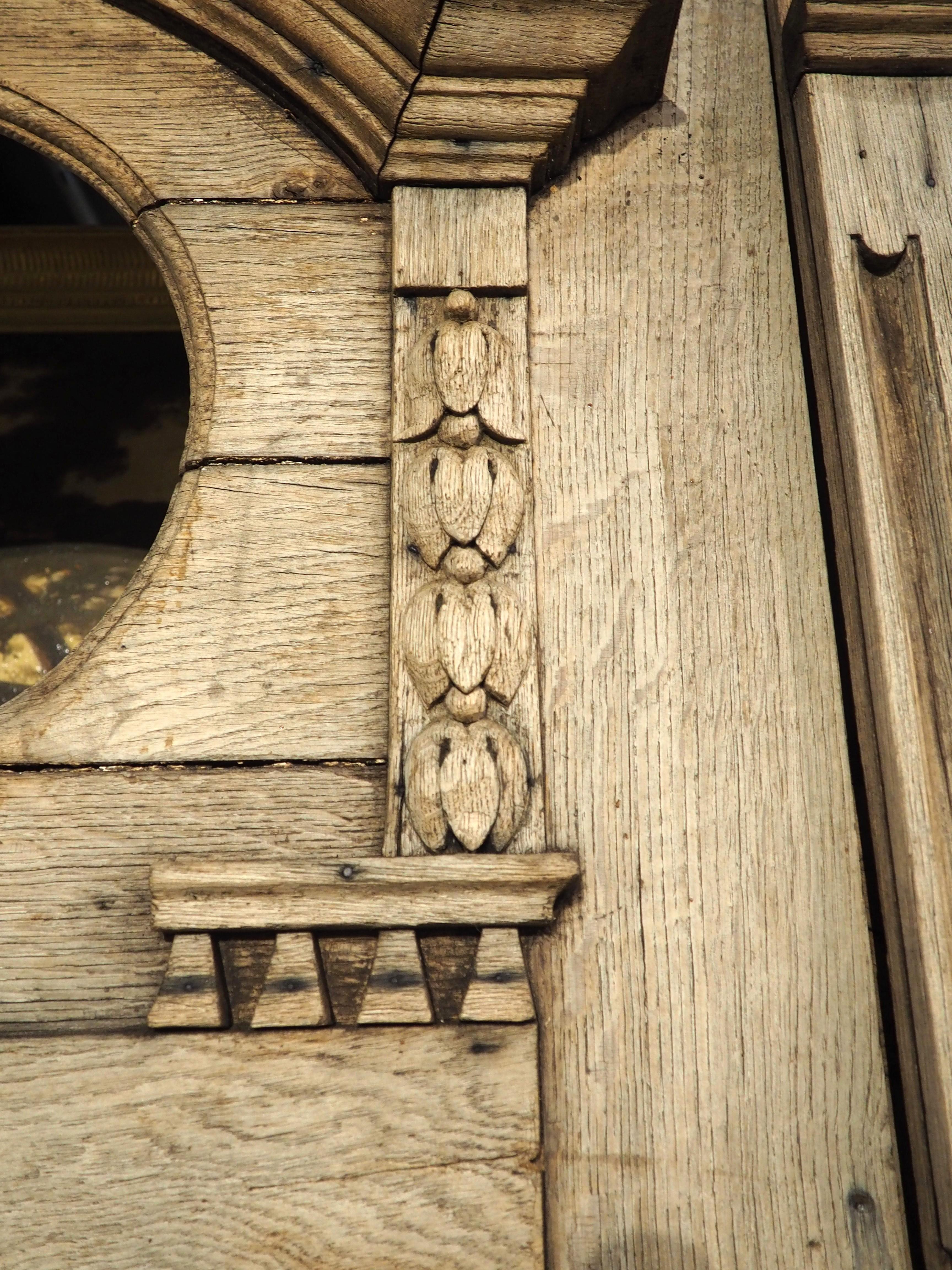 Antique French Entry Door with Original Frame in Weathered Oak, Circa 1880 For Sale 6
