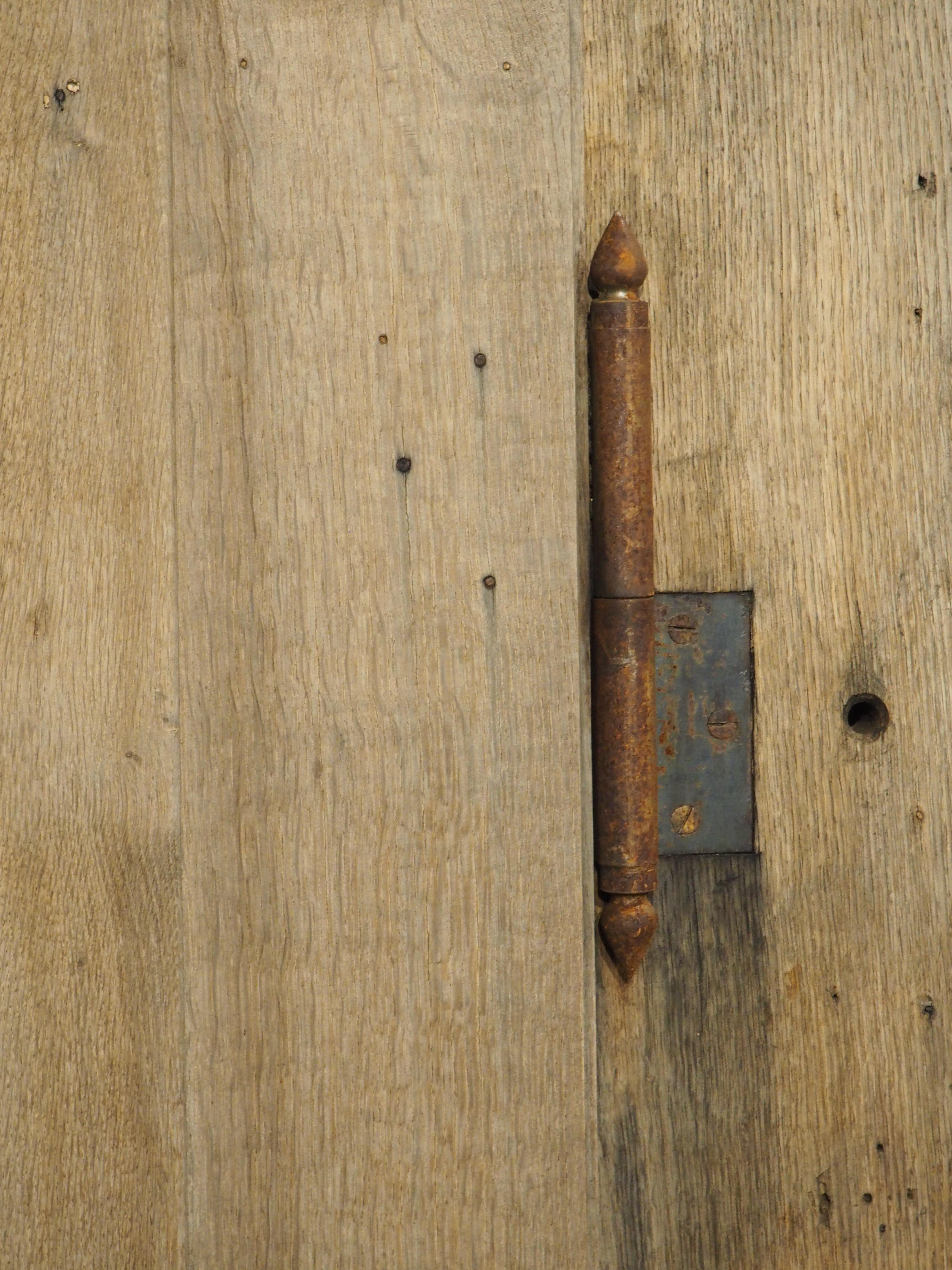 Antique French Entry Door with Original Frame in Weathered Oak, Circa 1880 For Sale 14