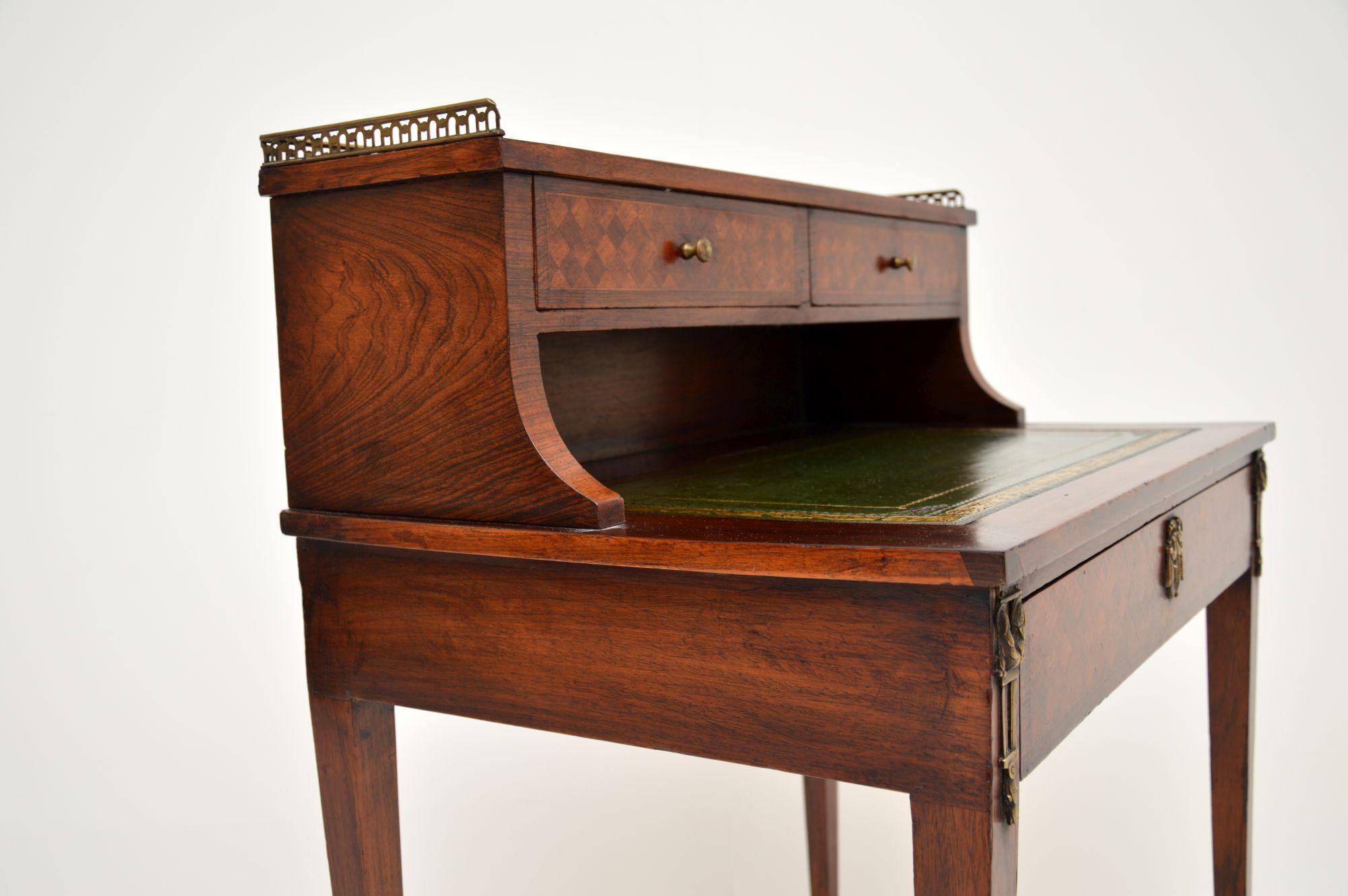 Brass Antique French Escritoire Writing Desk