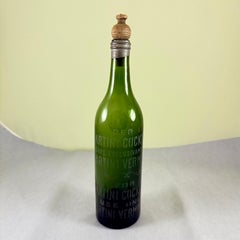 Antique French Etched Martini Vermouth Corked Bottle