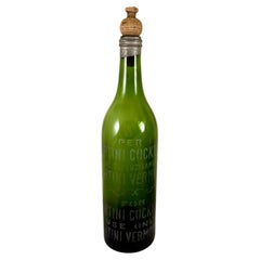 Antique French Etched Martini Vermouth Corked Bottle