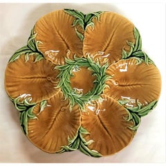 Antique French Faience Art Nouveau Oyster Plate by "Luneville", circa 1900