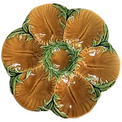 Antique French Faience Art Nouveau Oyster Plate by "Luneville, ", circa 1900