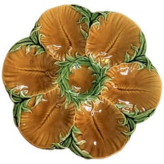 Antique French Faience Art Nouveau Oyster Plate by "Luneville", circa 1900