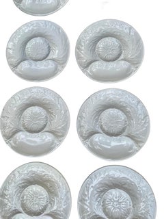 Antique French Faience Artichoke Plates, Set of Ten