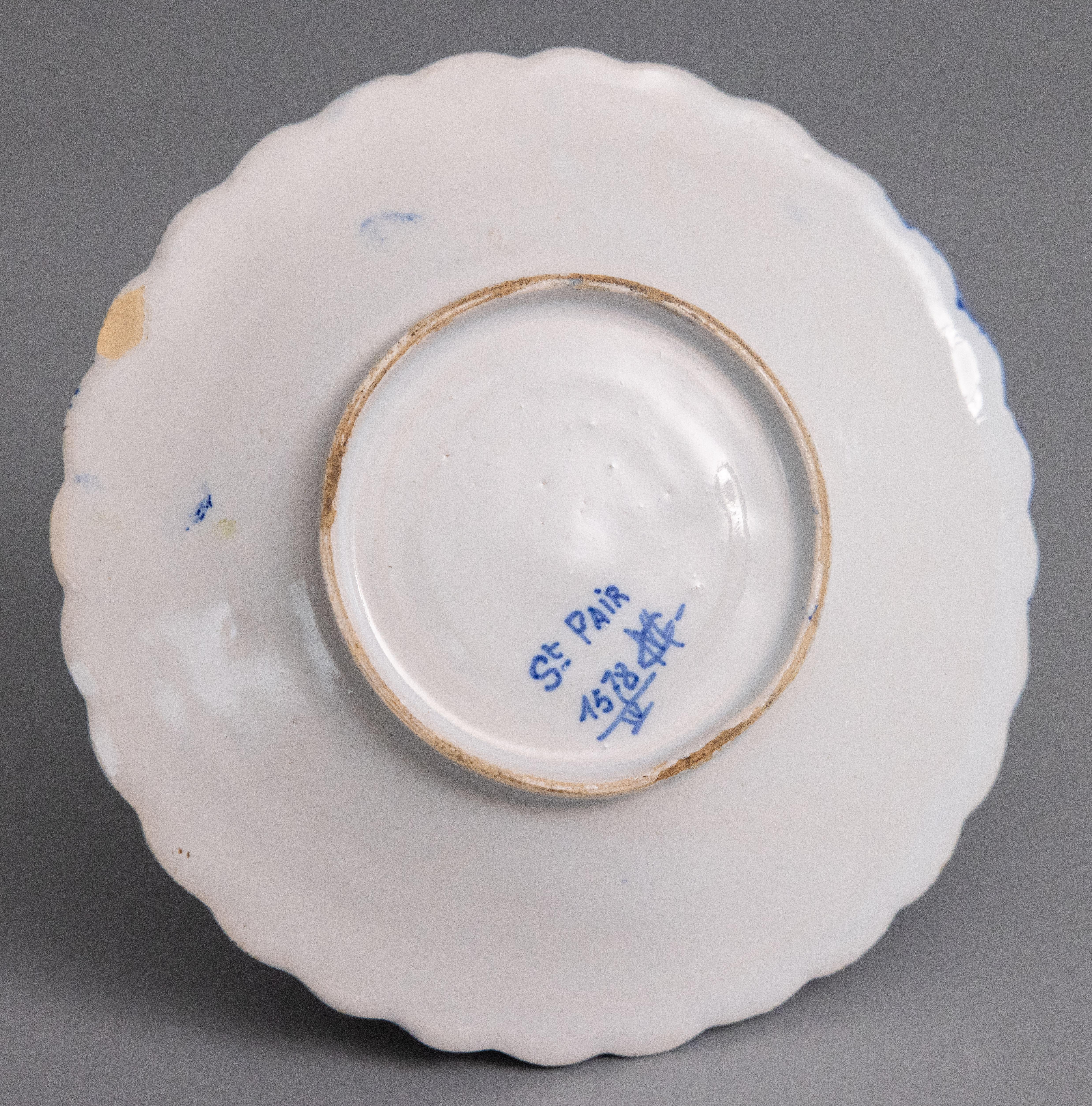 Antique French Faience Desvres Lidded Butter Bowl Dish, circa 1900 For Sale 3