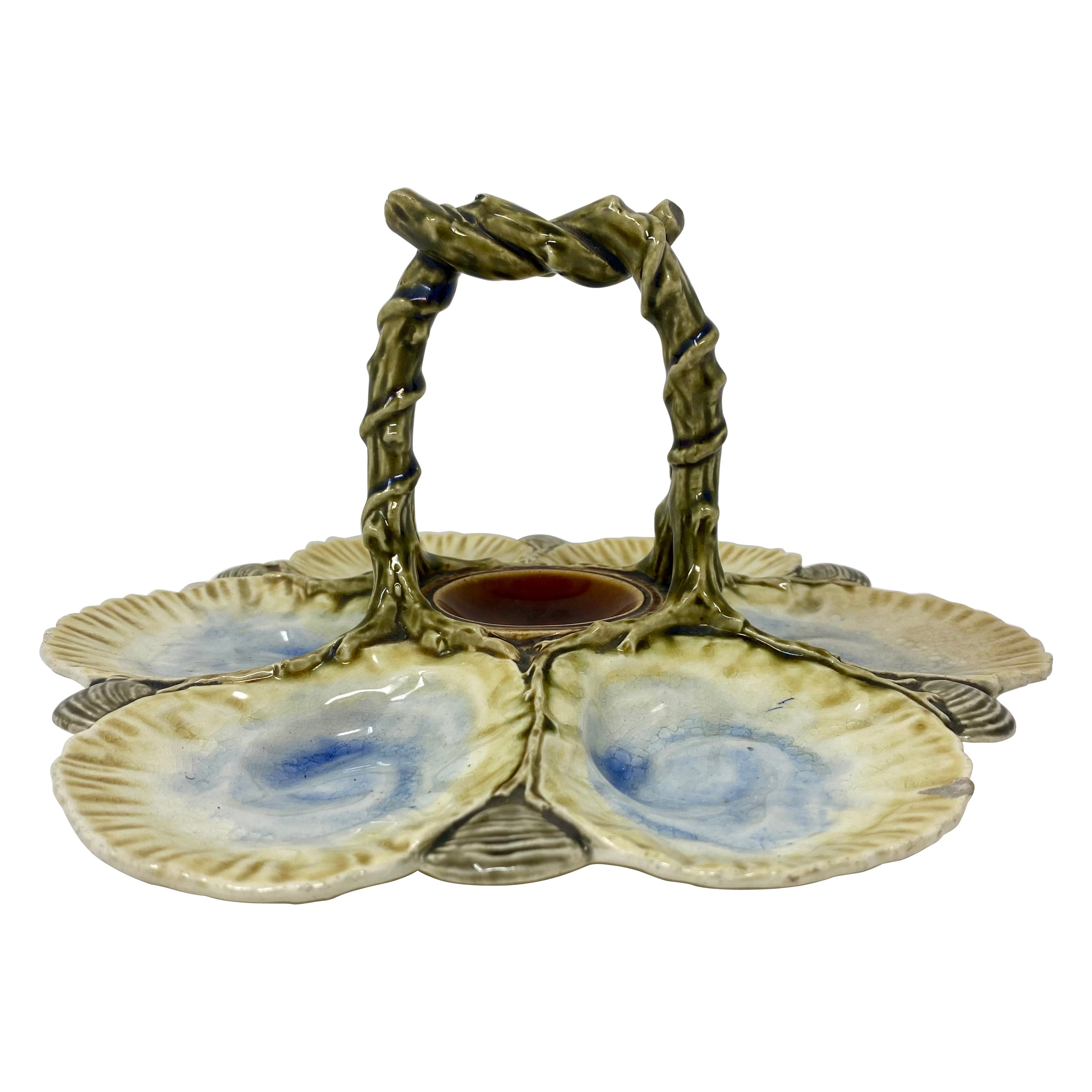 Antique French Faience "H.B. et Cie" Porcelain Handled Oyster Server, Circa 1880