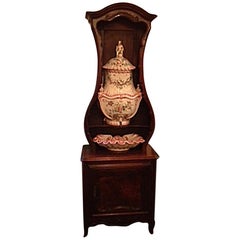 Antique French Faience Lavabo and Stand, circa 1865-1880