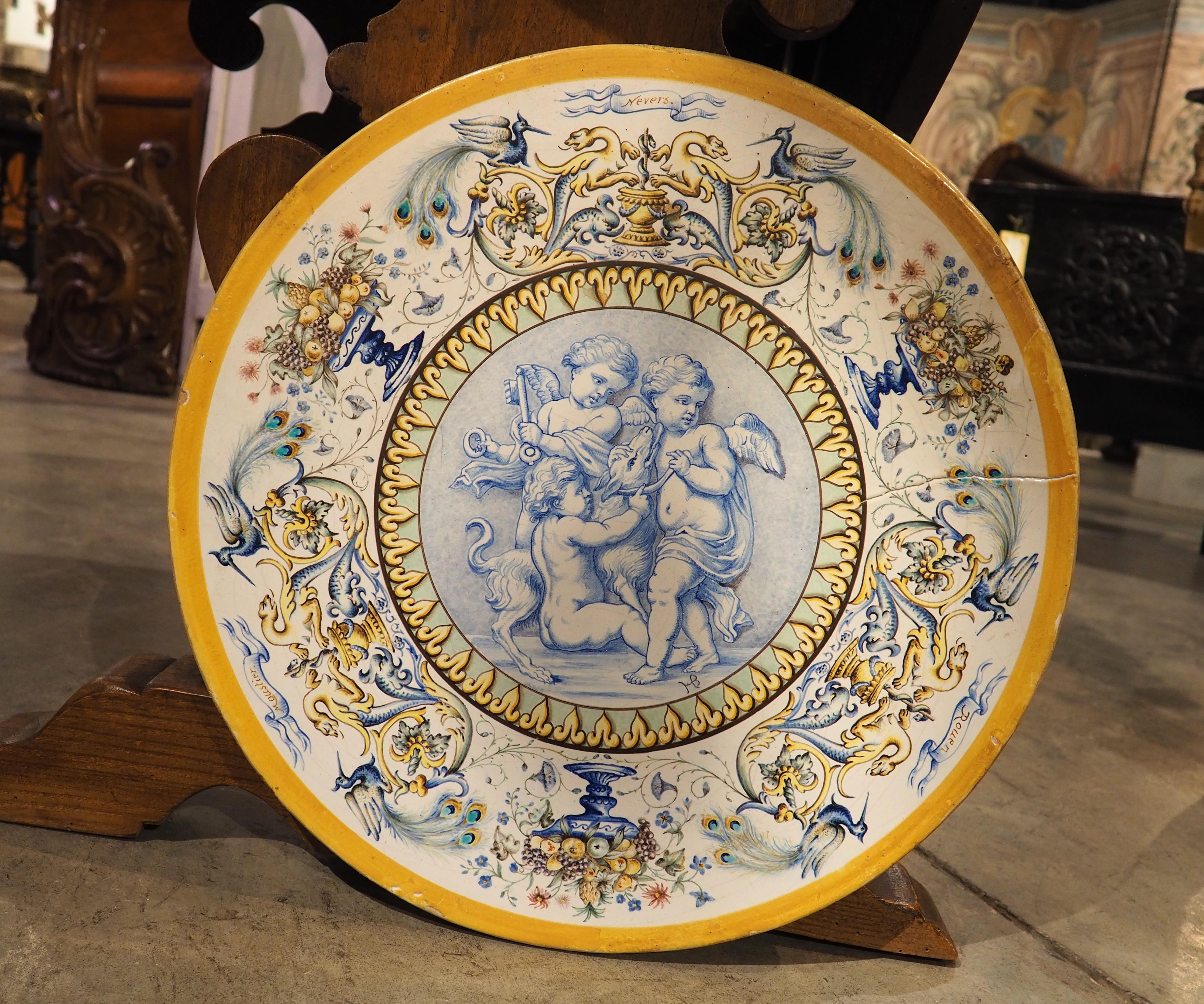 Antique French Faience Platter by La Manufacture de Madame Veuve Dumas, 19th C. en vente 3