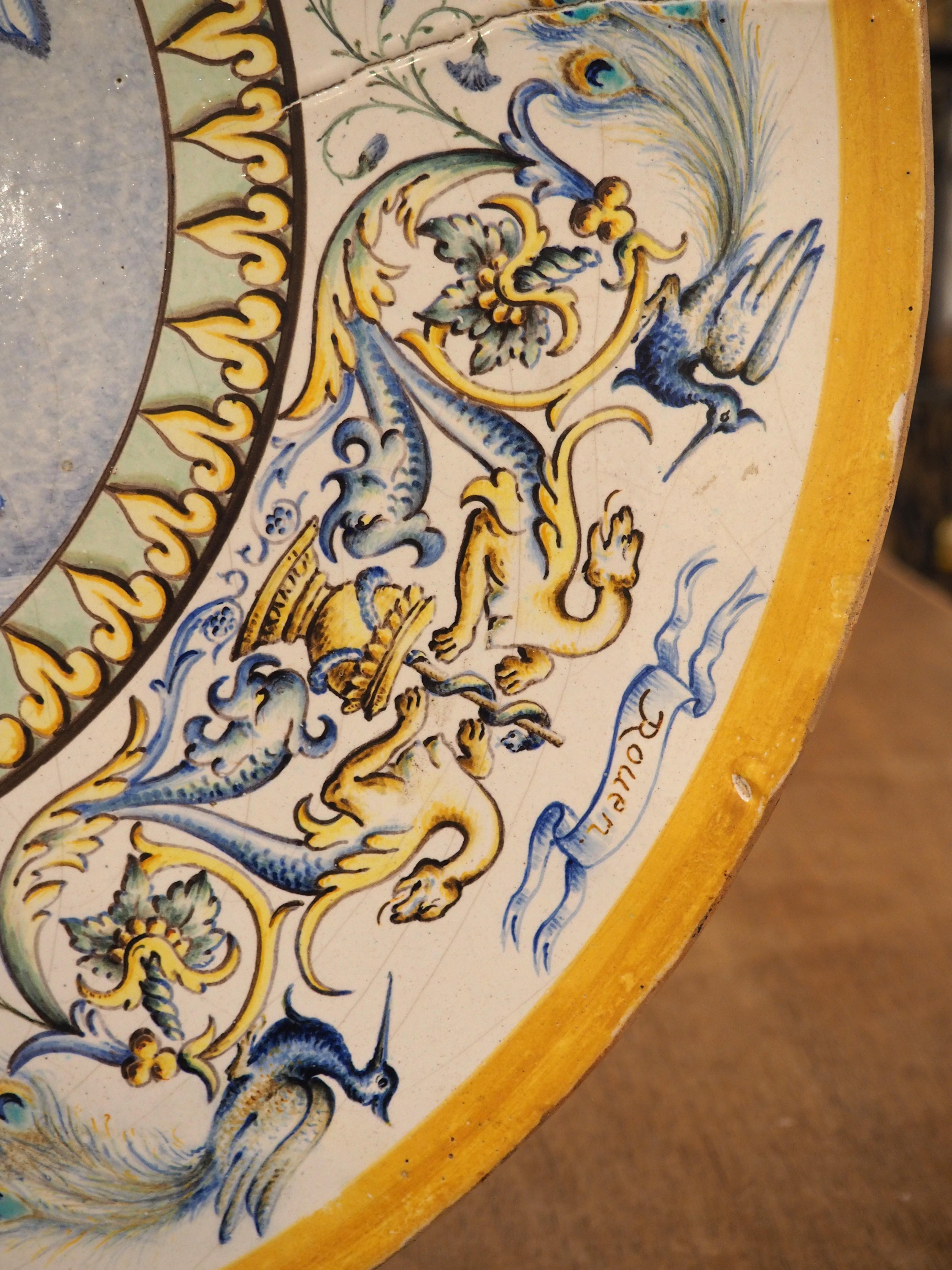 Antique French Faience Platter by La Manufacture de Madame Veuve Dumas, 19th C. en vente 10