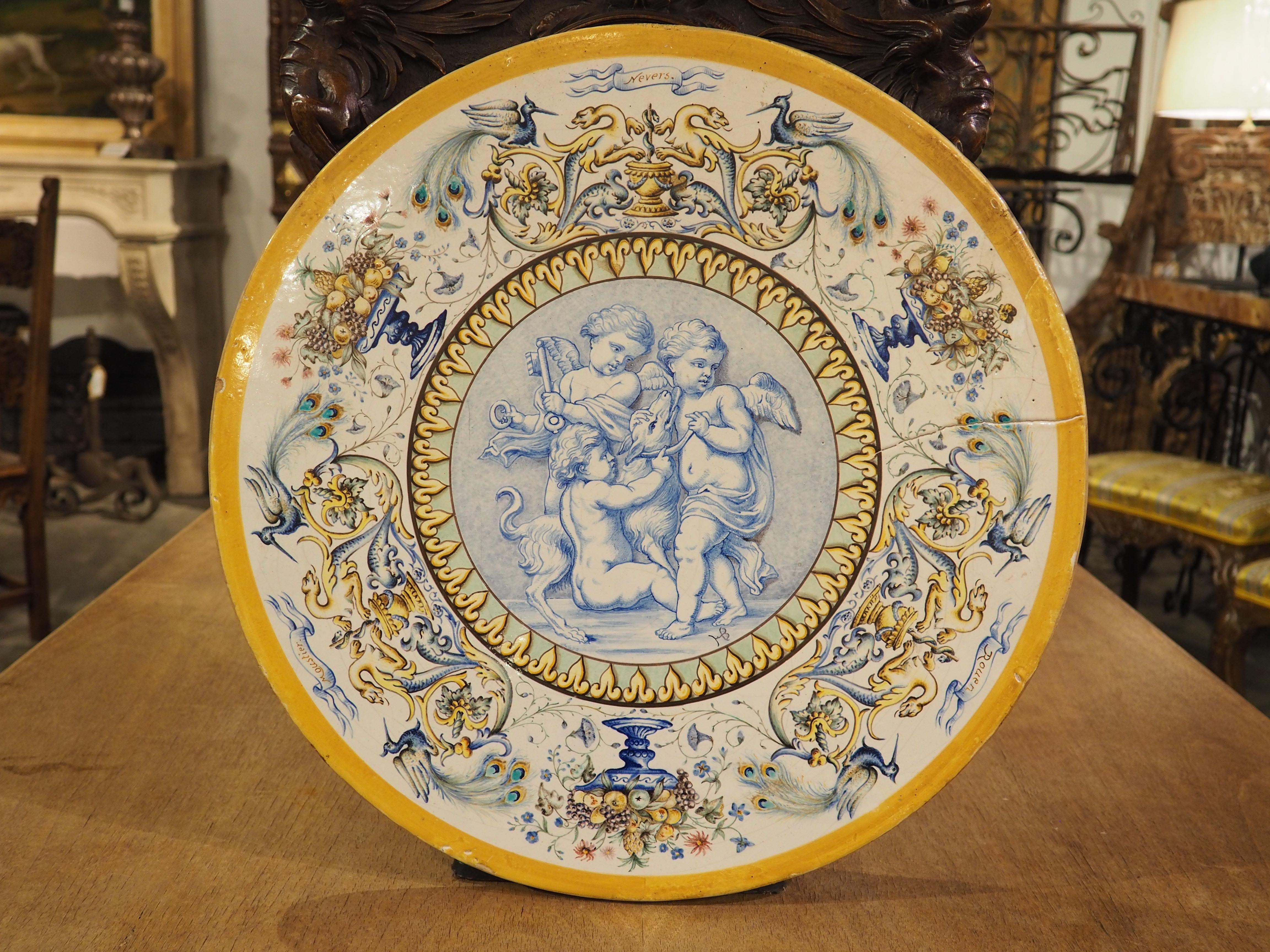 Antique French Faience Platter by La Manufacture de Madame Veuve Dumas, 19th C. en vente 11