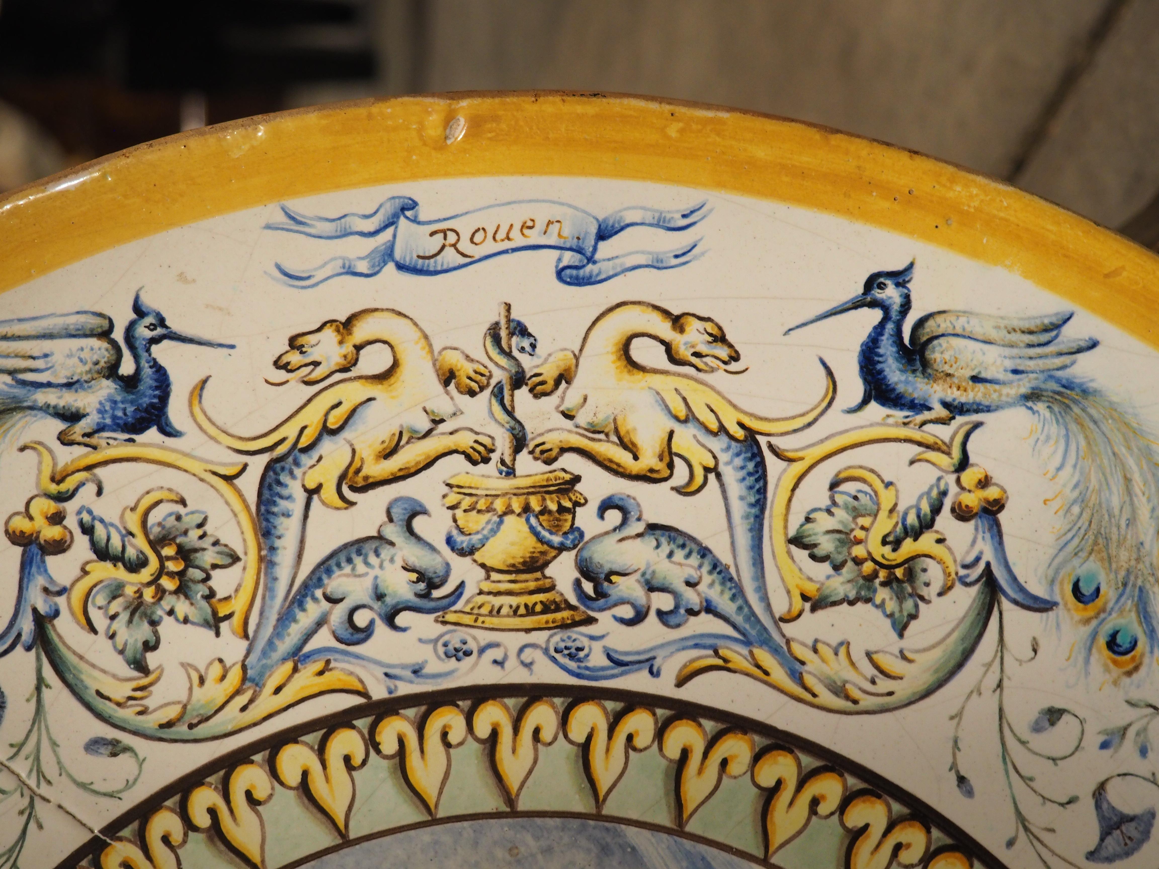Français Antique French Faience Platter by La Manufacture de Madame Veuve Dumas, 19th C. en vente