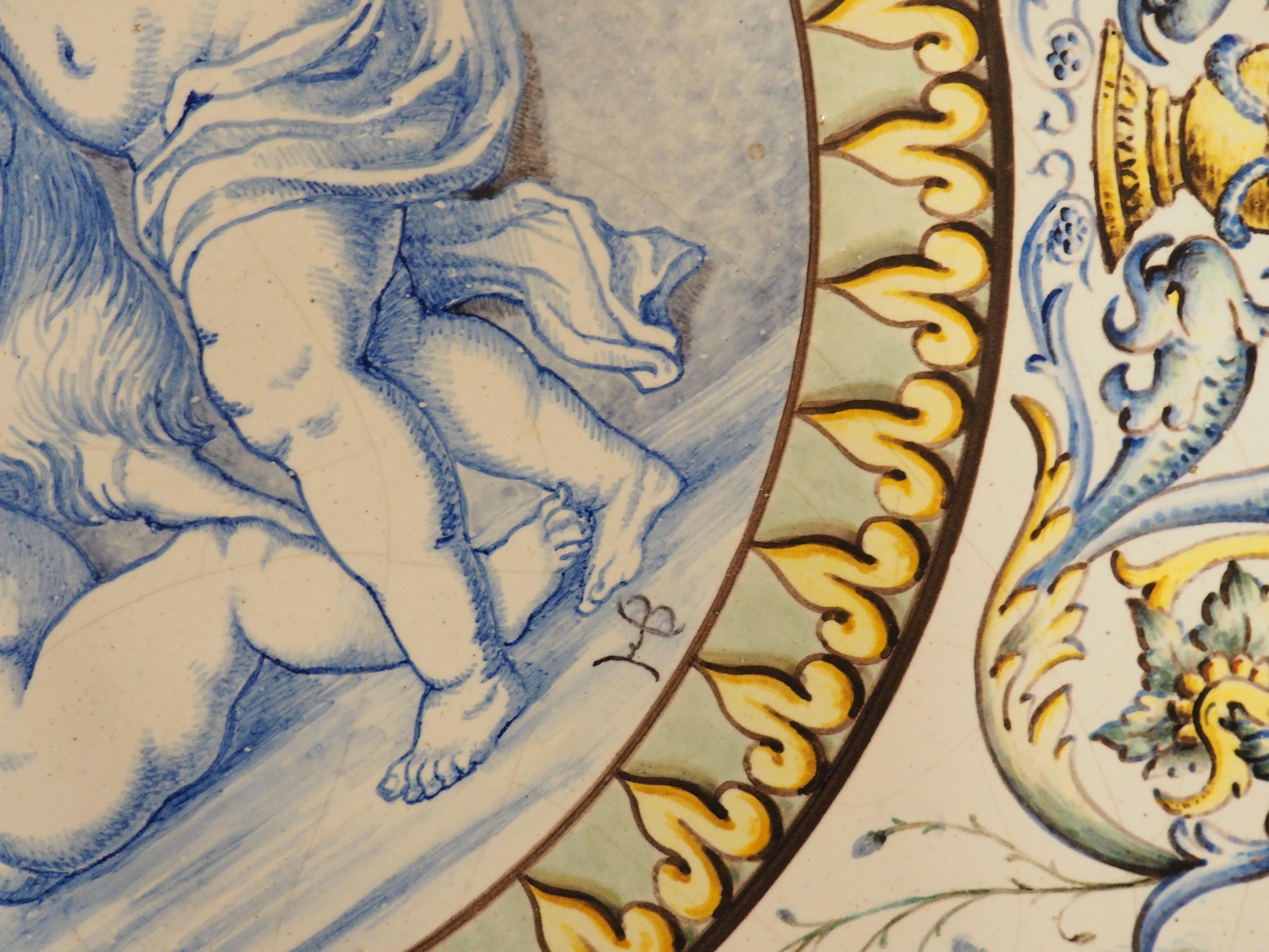 XIXe siècle Antique French Faience Platter by La Manufacture de Madame Veuve Dumas, 19th C. en vente