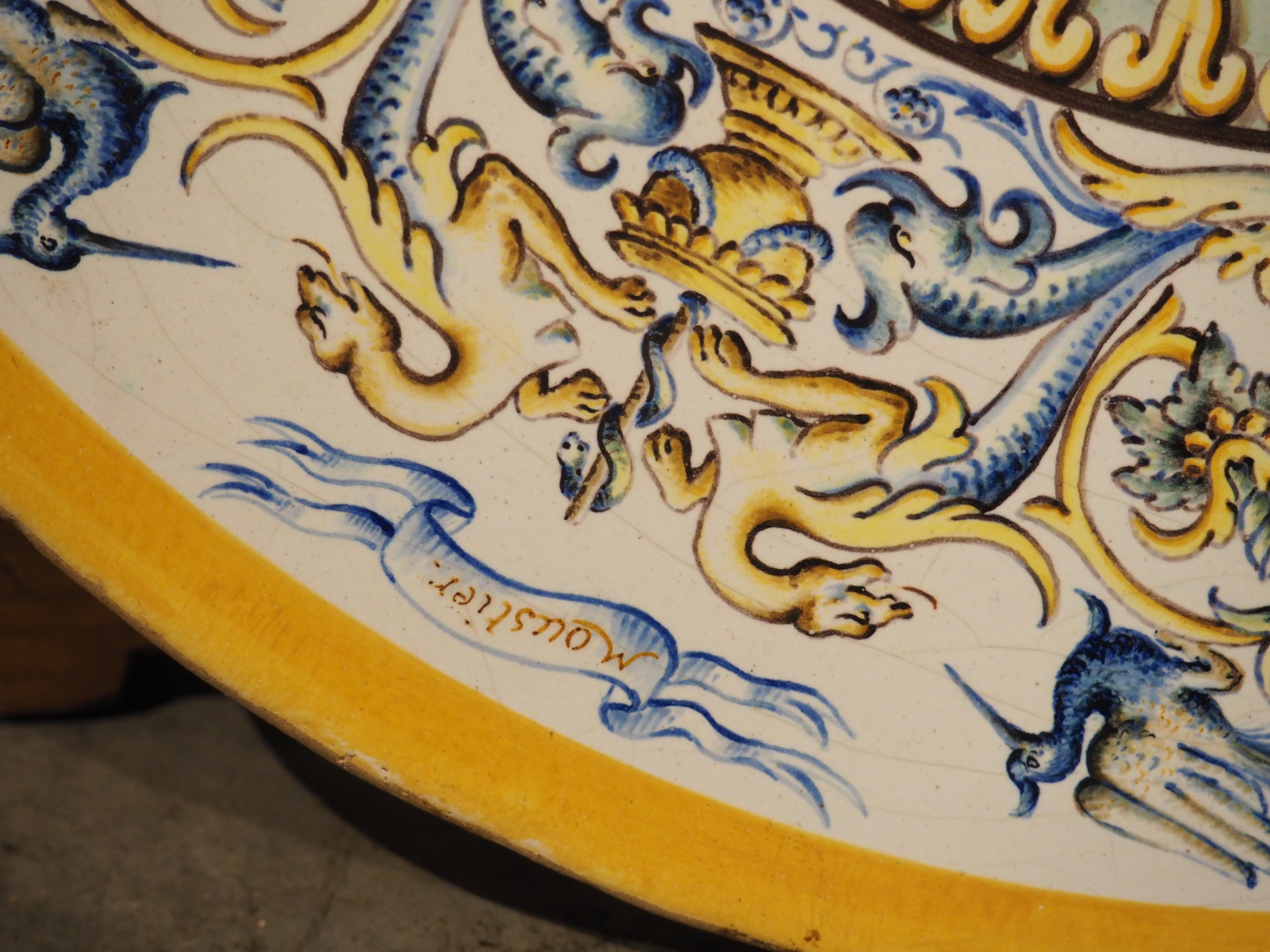 Poterie Antique French Faience Platter by La Manufacture de Madame Veuve Dumas, 19th C. en vente