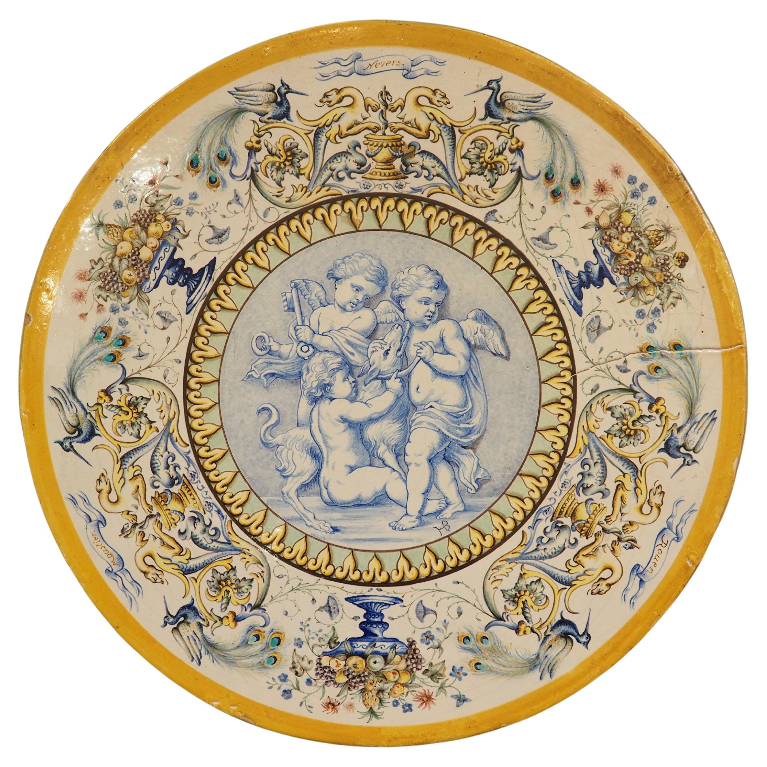 Antique French Faience Platter by La Manufacture de Madame Veuve Dumas, 19th C. en vente