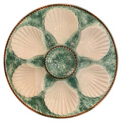 Antique French Faience Porcelain Oyster Plate Signed "Longchamp, " circa 1930s