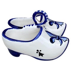 Antique French Faience Saltcellar Clog Henriot Quimper, circa 1930