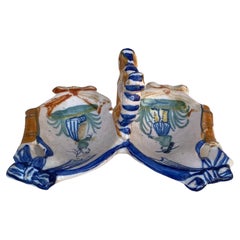 Antique French Faience Saltcellar Henriot Quimper, circa 1900