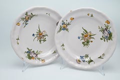 Servizio antico di piatti policromi in maiolica francese, Montpellier, XVIII secolo