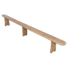 Antique French Farm House Bench in White Oak Completely Original Circa 1800's