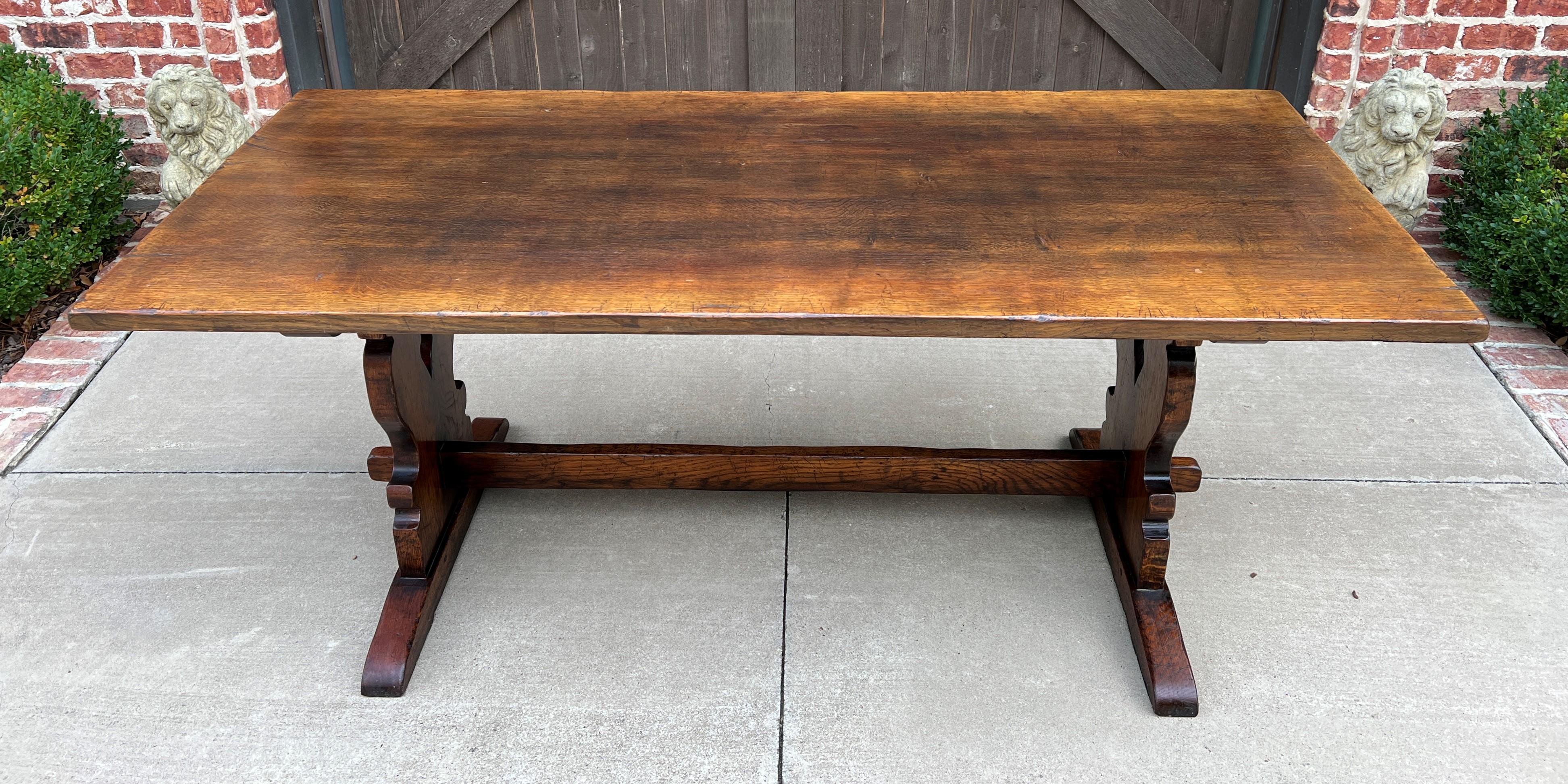 Antique French Farm Table Dining Breakfast Table Desk Farmhouse Oak 19th C 7