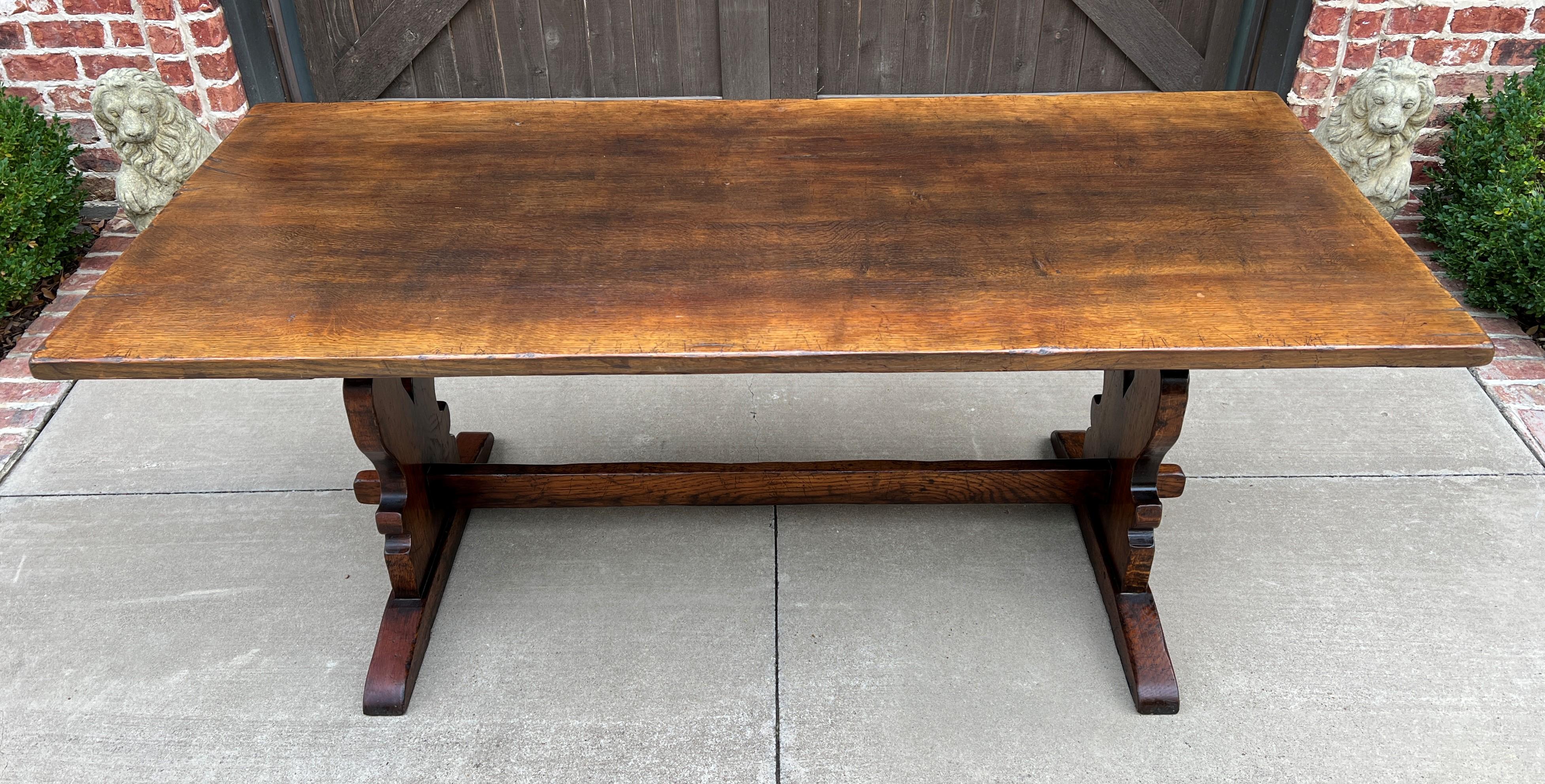 Antique French Farm Table Dining Breakfast Table Desk Farmhouse Oak 19th C 10