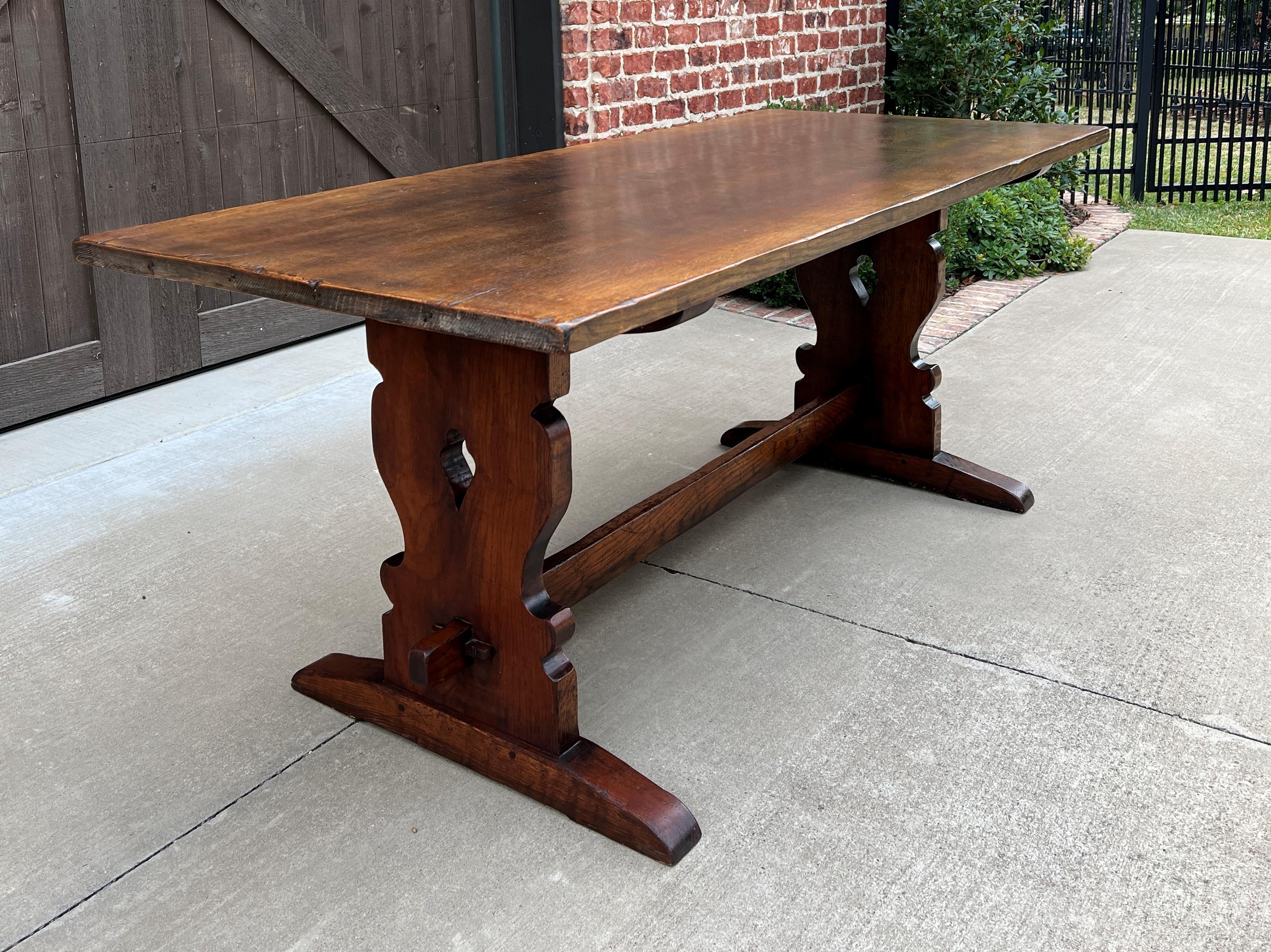 Renaissance Revival Antique French Farm Table Dining Breakfast Table Desk Farmhouse Oak 19th C