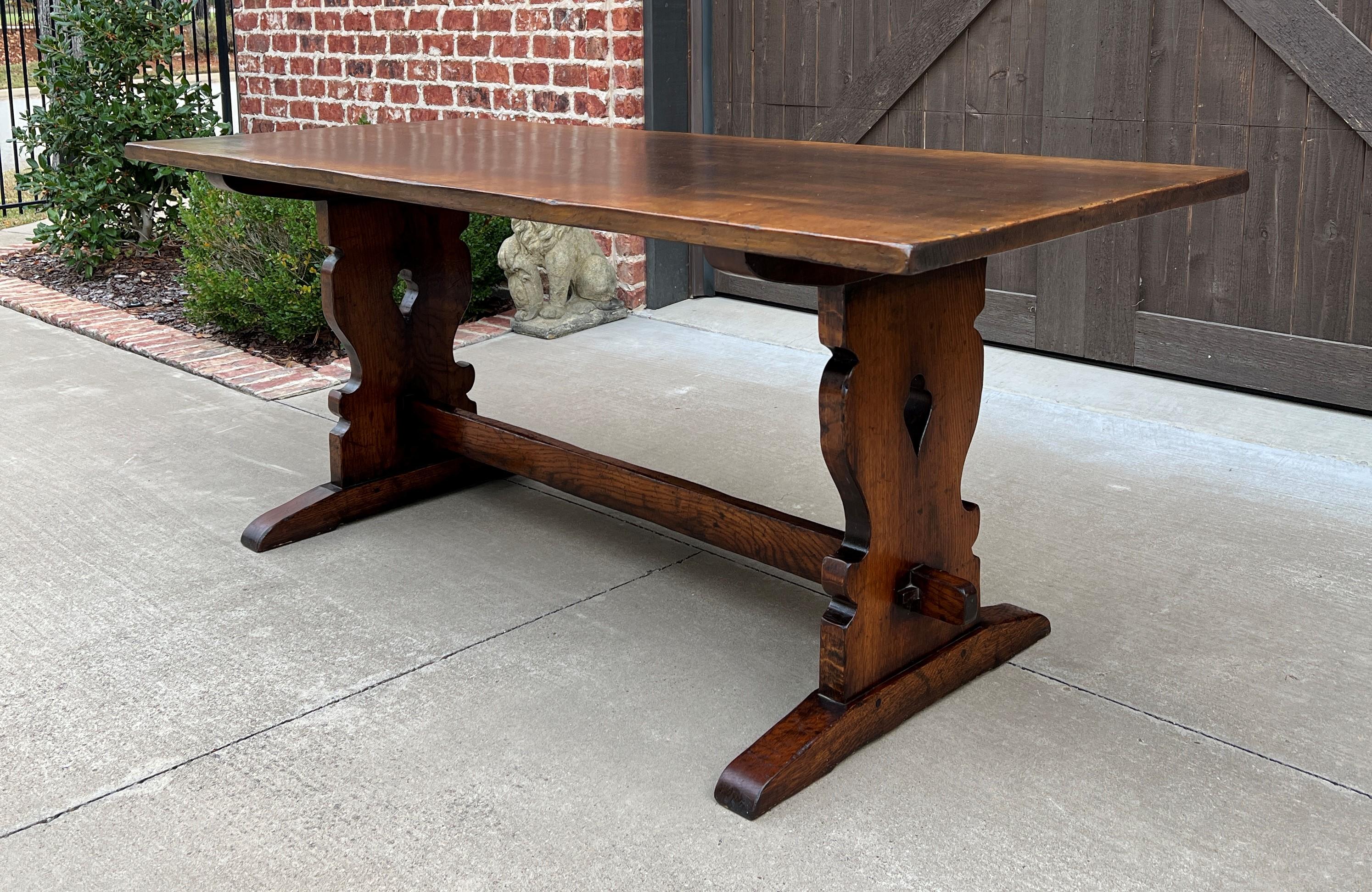 Antique French Farm Table Dining Breakfast Table Desk Farmhouse Oak 19th C In Good Condition In Tyler, TX