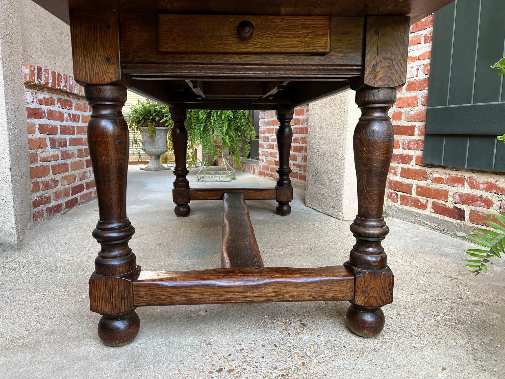 Antique French Farm Table Dining Library Desk Oak Farmhouse Conference 4