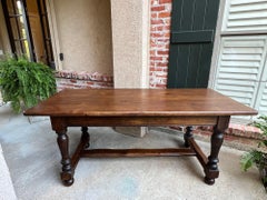 Ancienne table de ferme française Dining Library Desk Oak Farmhouse Conference