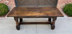 Antique French Farm Table Dining Library Table Desk Farmhouse Oak 19th C