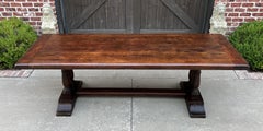 Antique French Farm Table Dining Library Table Desk Farmhouse Oak 94" 19th C