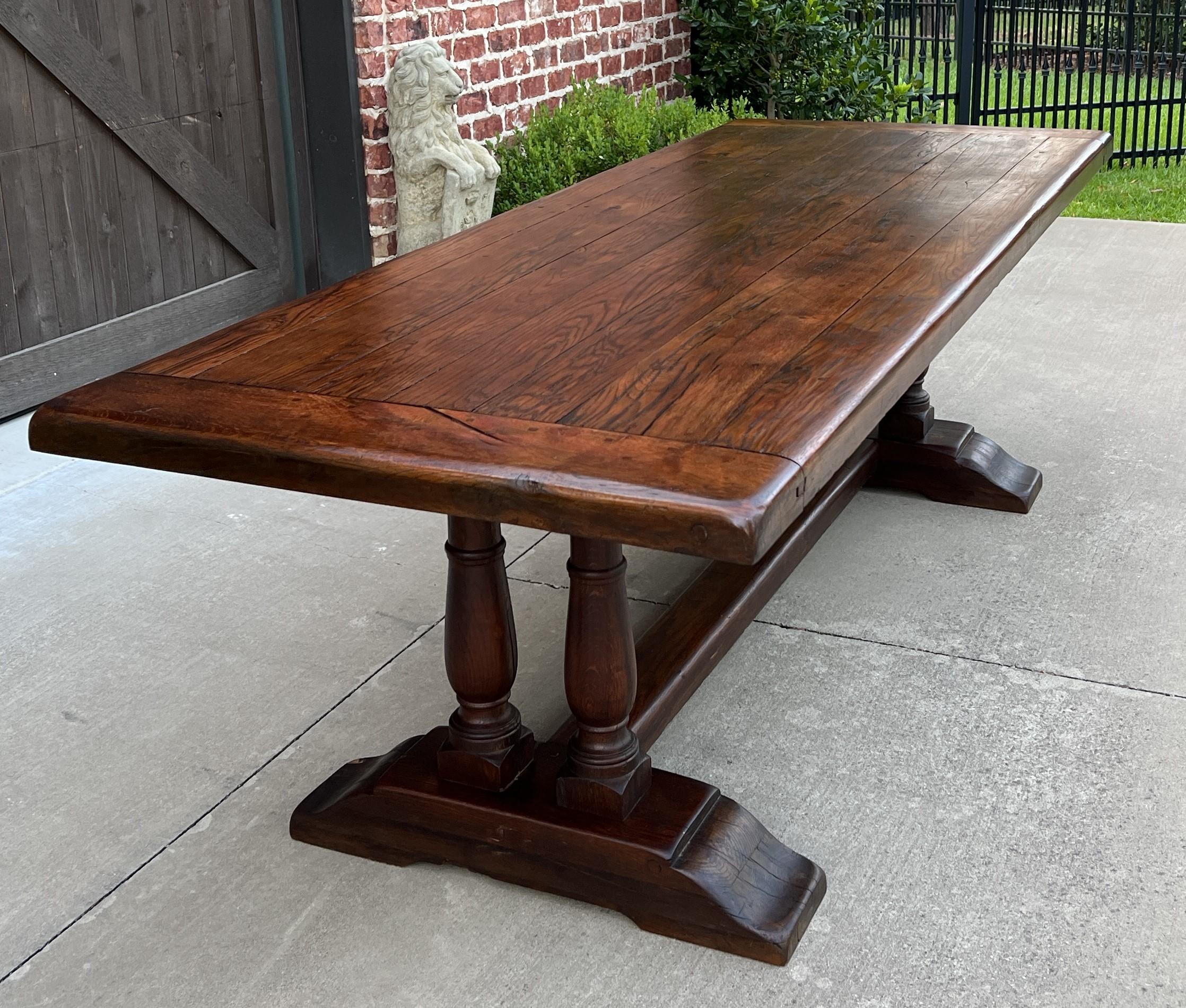 French Provincial Antique French Farm Table Dining Library Table Desk Farmhouse Oak 94