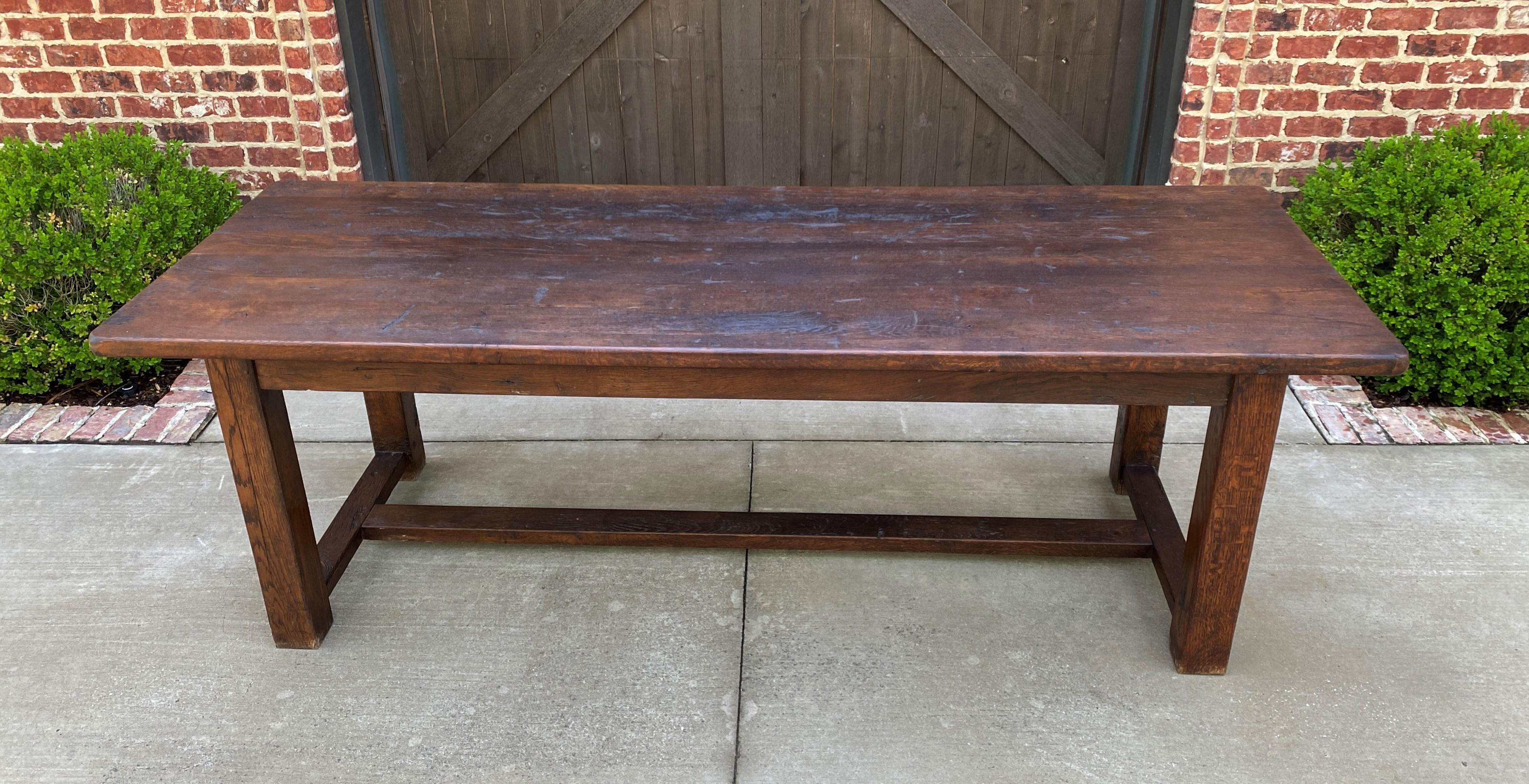 OUTSTANDING Antique French Country Oak Farm Farmhouse Dining Table Conference Library Table or Desk~~Rustic Top~~Pegged Construction~~Late 19th Century

 This table has 