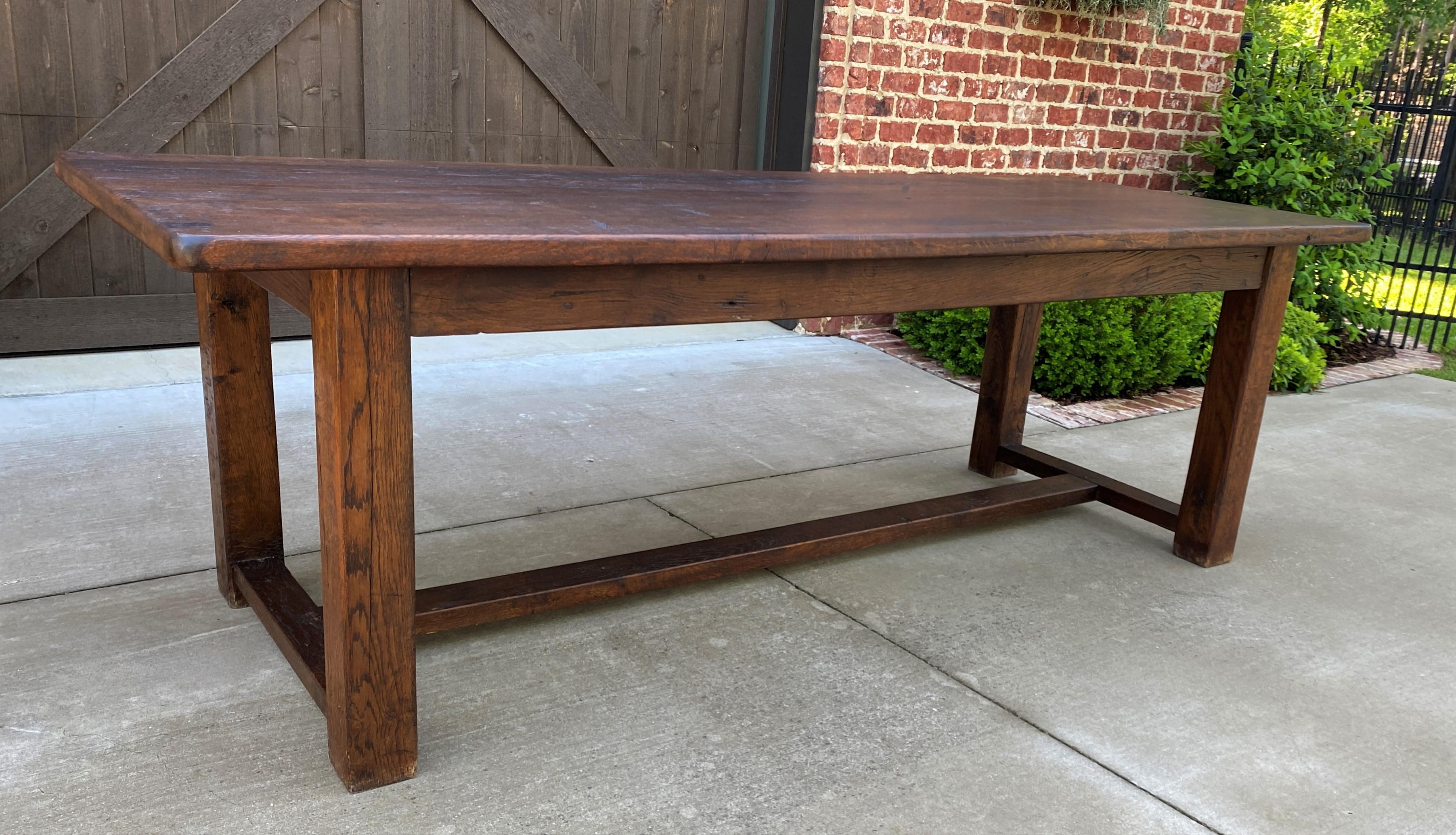 French Provincial Antique French Farm Table Dining Library Table Desk Farmhouse Oak Rustic 19C