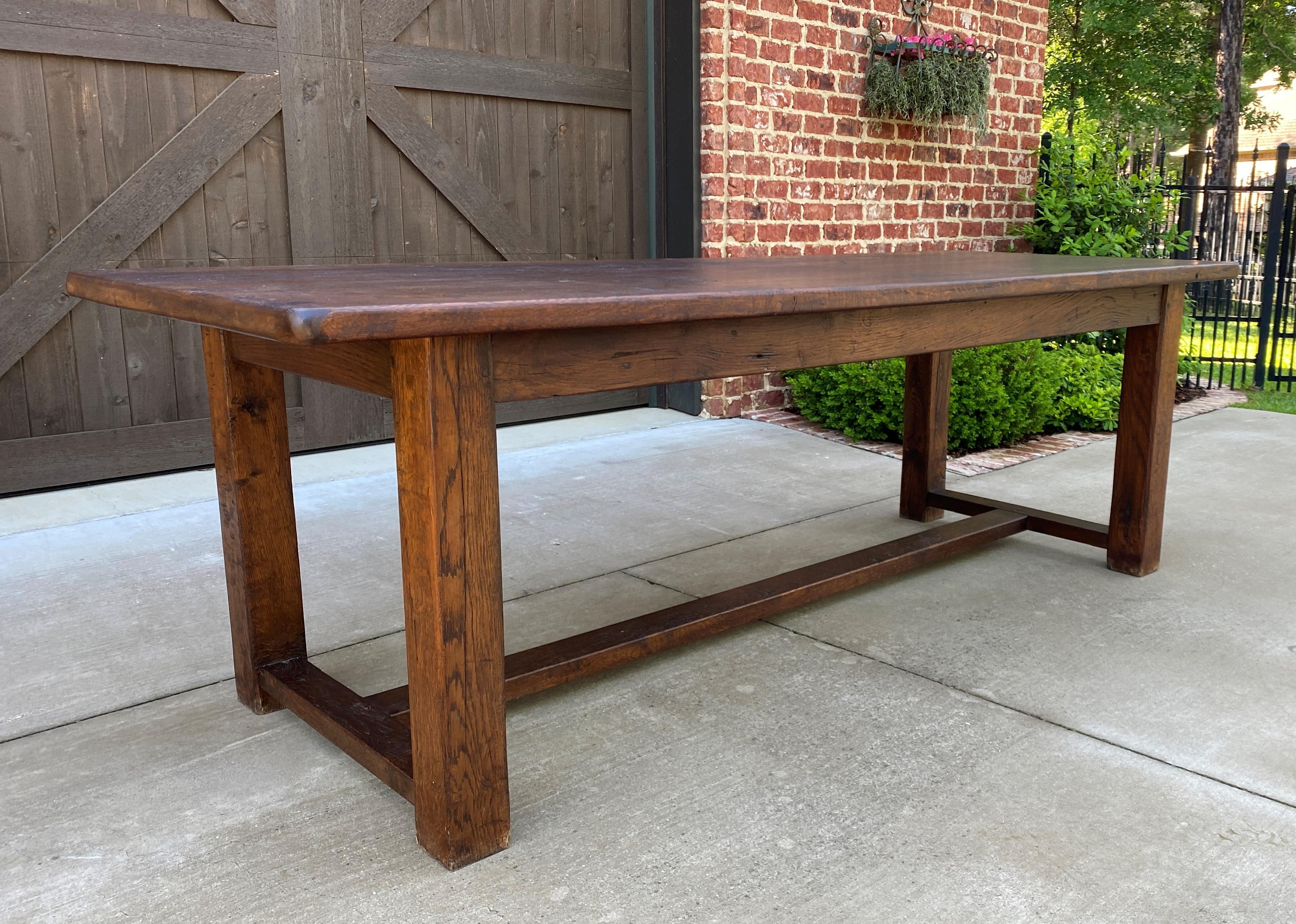 Antique French Farm Table Dining Library Table Desk Farmhouse Oak Rustic 19C In Good Condition In Tyler, TX