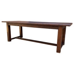 Antique French Farm Table Dining Library Table Desk Farmhouse Oak Rustic 19C