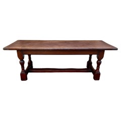 Antique French Farm Table Dining Table Farmhouse Turned Post Legs Oak C.1920 #1