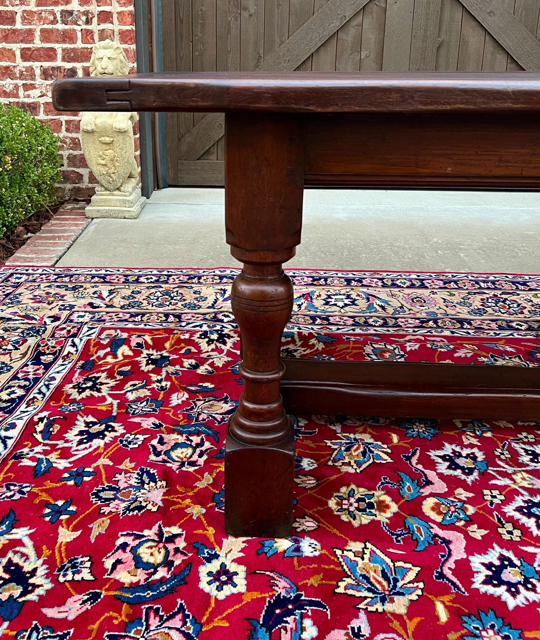 Antique French Farm Table Dining Table Farmhouse Turned Post Legs Oak C.1920 #2 2