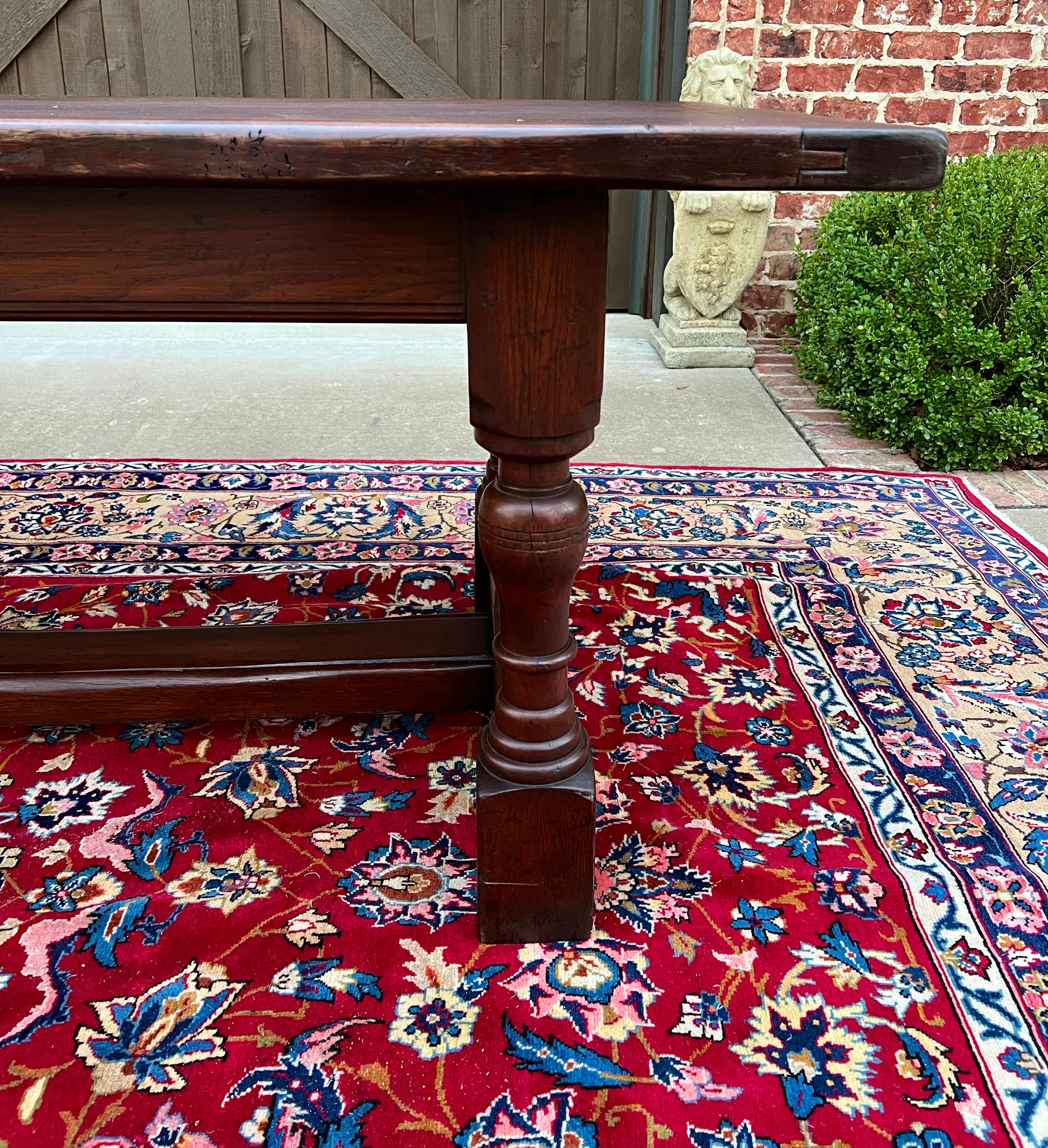 Antique French Farm Table Dining Table Farmhouse Turned Post Legs Oak C.1920 #2 3