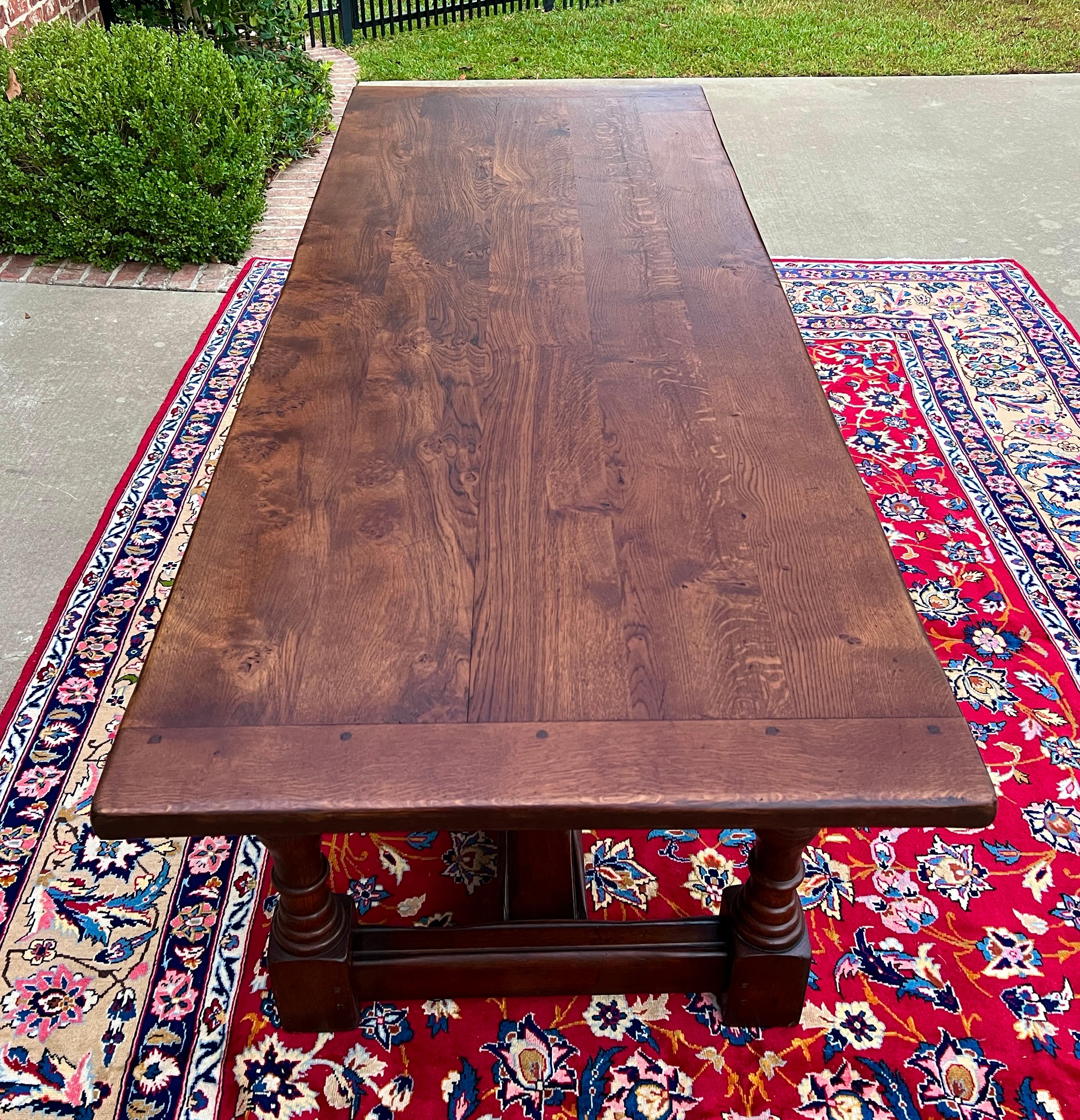 Antique French Farm Table Dining Table Farmhouse Turned Post Legs Oak C.1920 #2 5