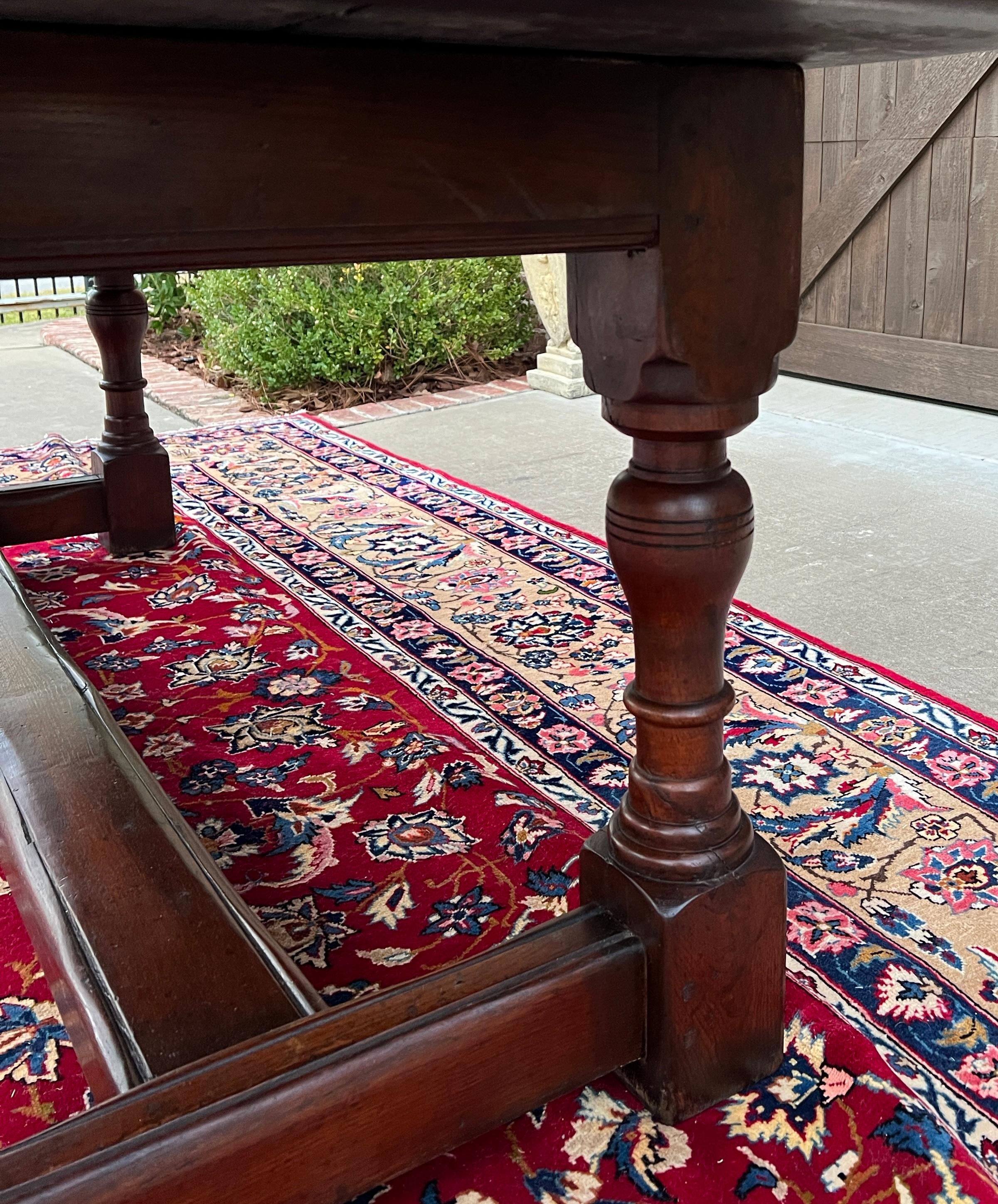 Antique French Farm Table Dining Table Farmhouse Turned Post Legs Oak C.1920 #2 6