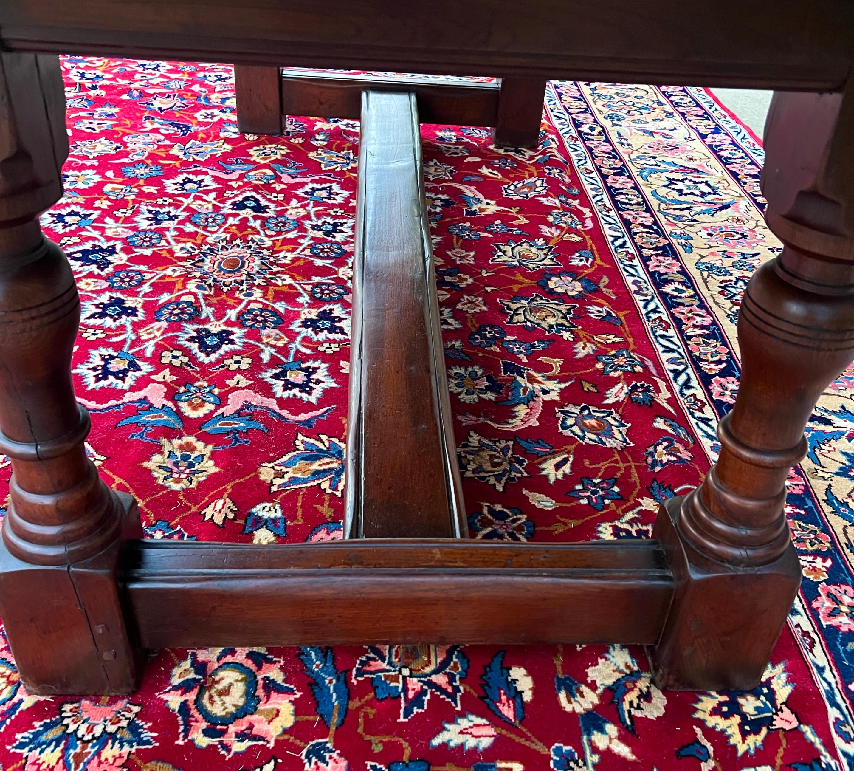 Antique French Farm Table Dining Table Farmhouse Turned Post Legs Oak C.1920 #2 7