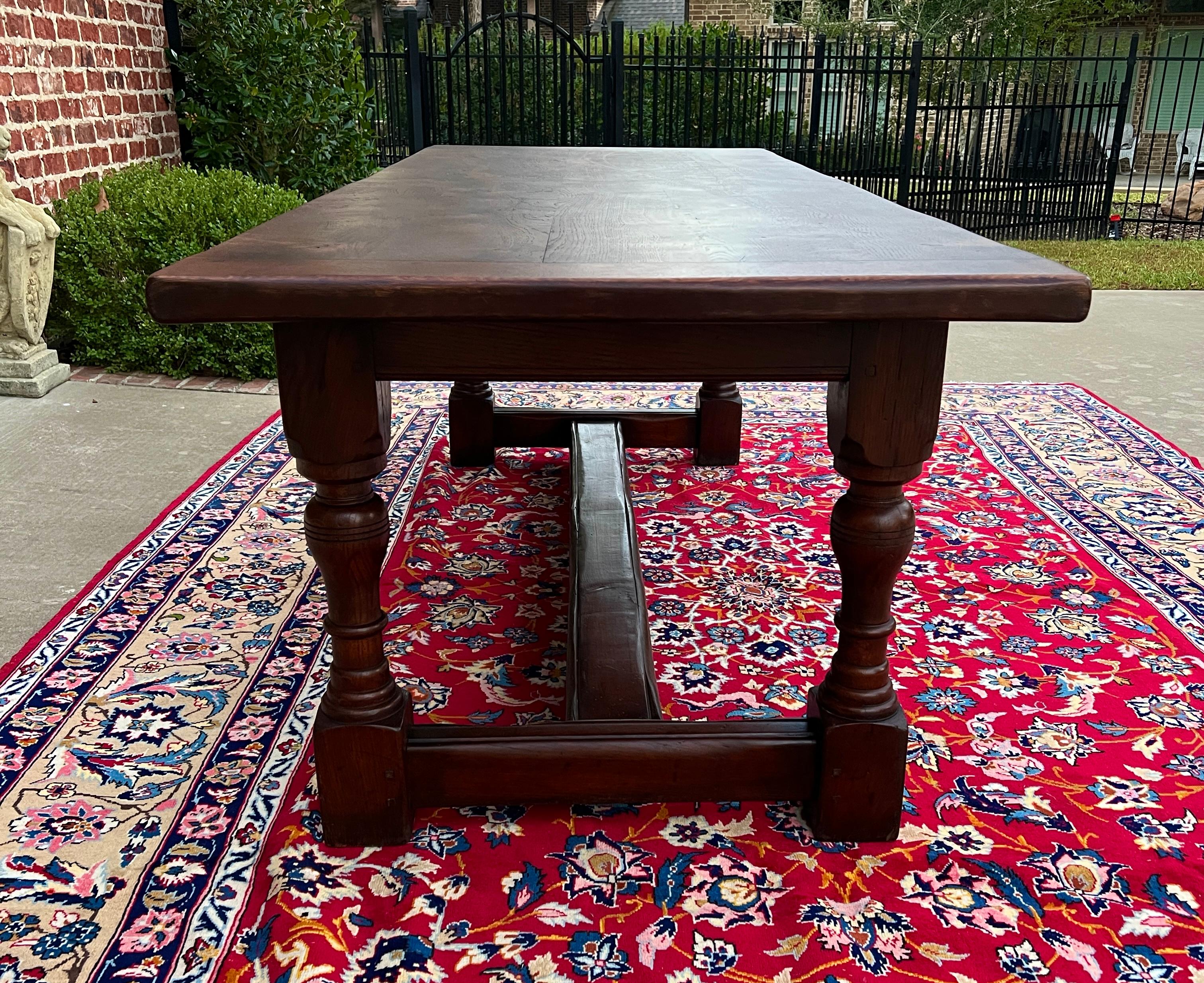 Antique French Farm Table Dining Table Farmhouse Turned Post Legs Oak C.1920 #2 Francés