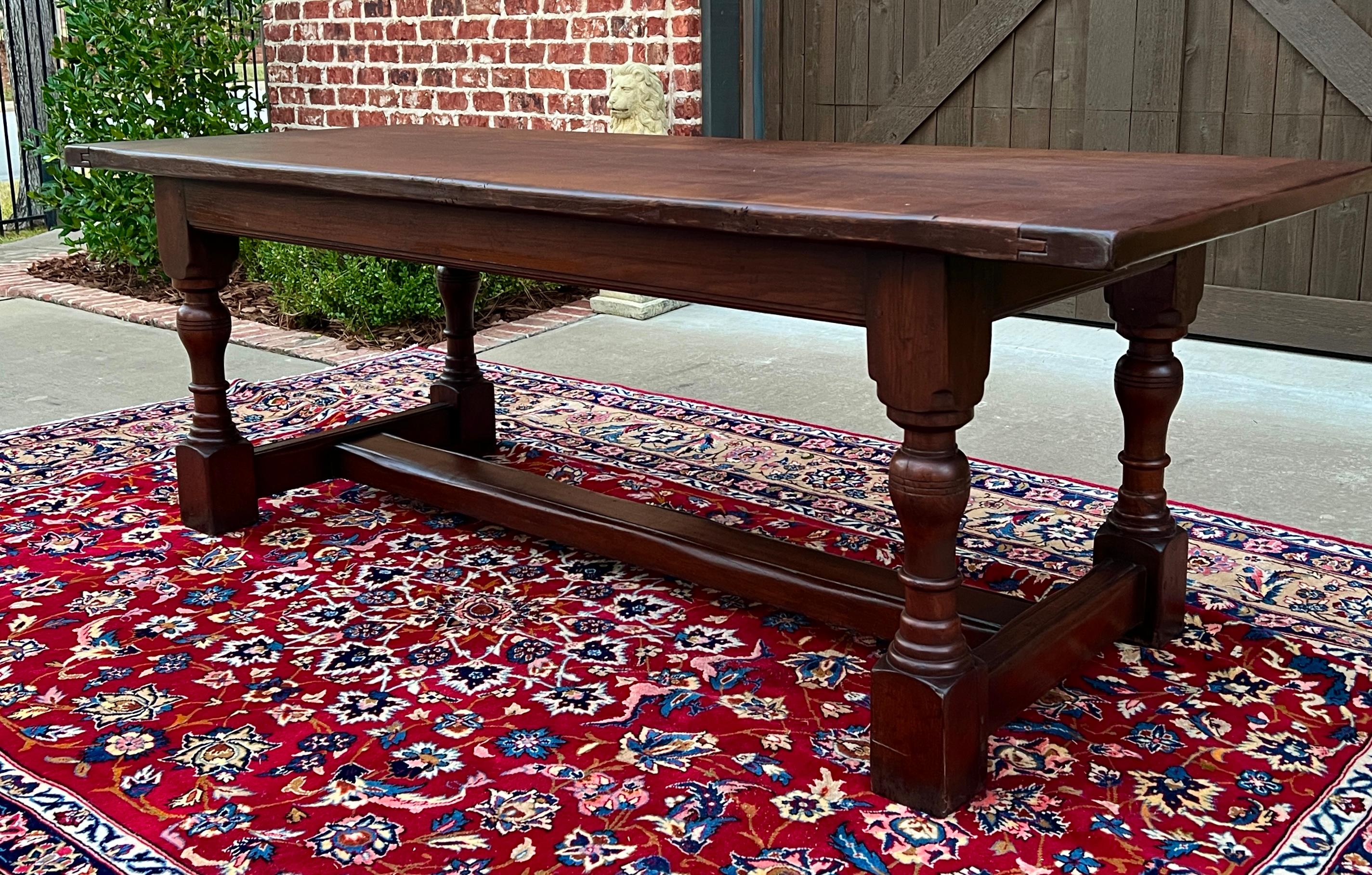 Antique French Farm Table Dining Table Farmhouse Turned Post Legs Oak C.1920 #2 Tallado