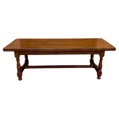 Antique French Farm Table Dining Table Farmhouse Turned Post Legs Oak C.1930s